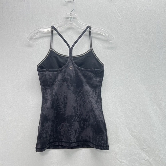 Lululemon Cool Racerback Size 4 Camo Black Grey Stretch - Picture 3 of 6